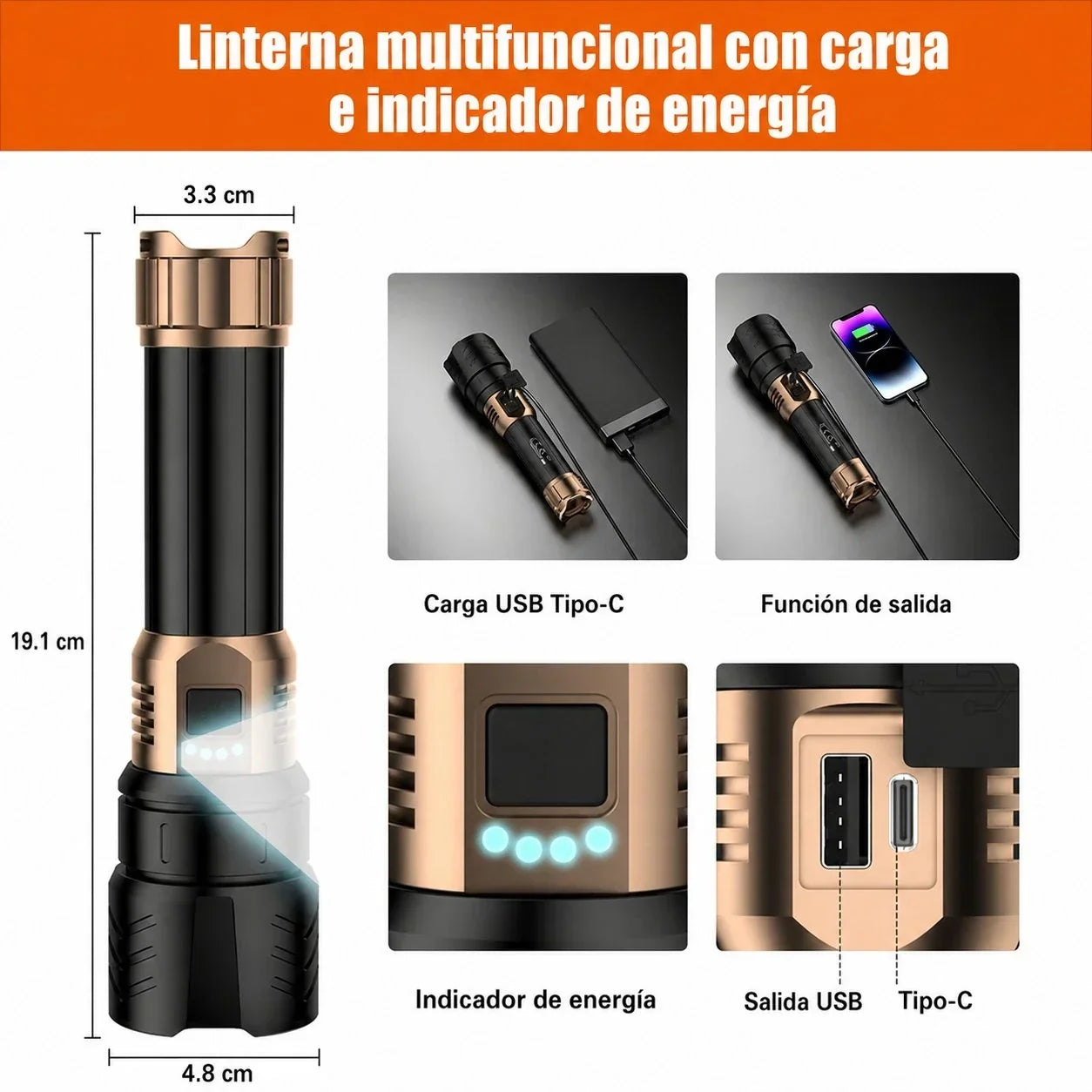 Lanterna Tática LED 3000 Lúmens com Lente de Ignição Multifuncional à Prova d'Água | FYREBEAM™