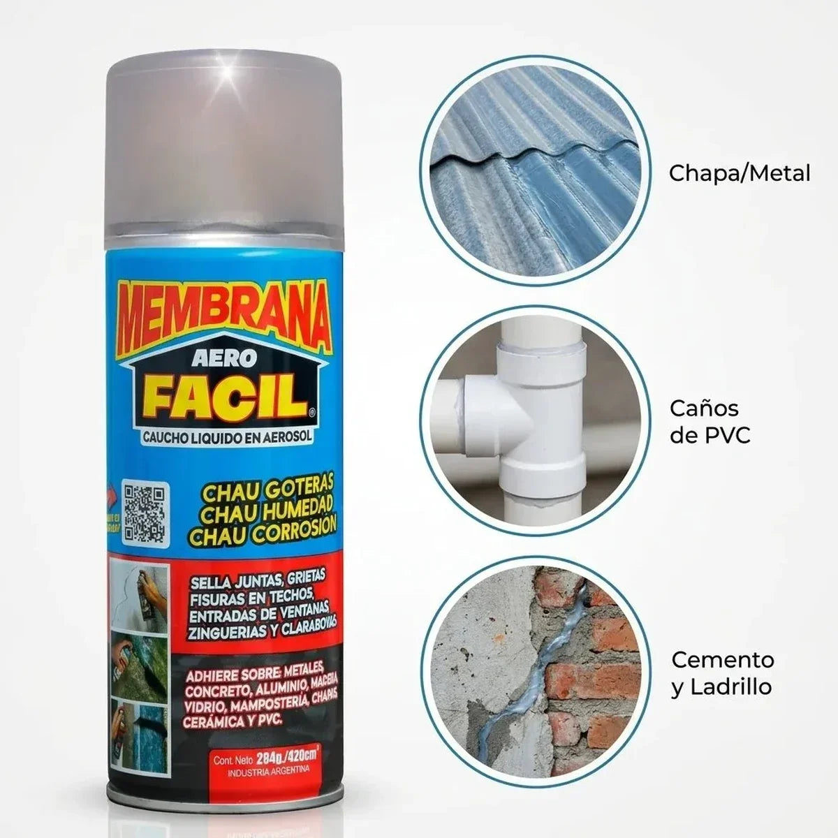 Spray Selante Impermeabilizante para Goteiras, Trincas e Umidade 420 ml DRYVEXA™