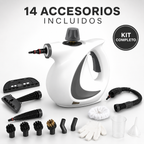 Limpadora a Vapor Portátil com 14 Acessórios para Carro, Banheiro, Cozinha e Estofados | VAPORLYX™