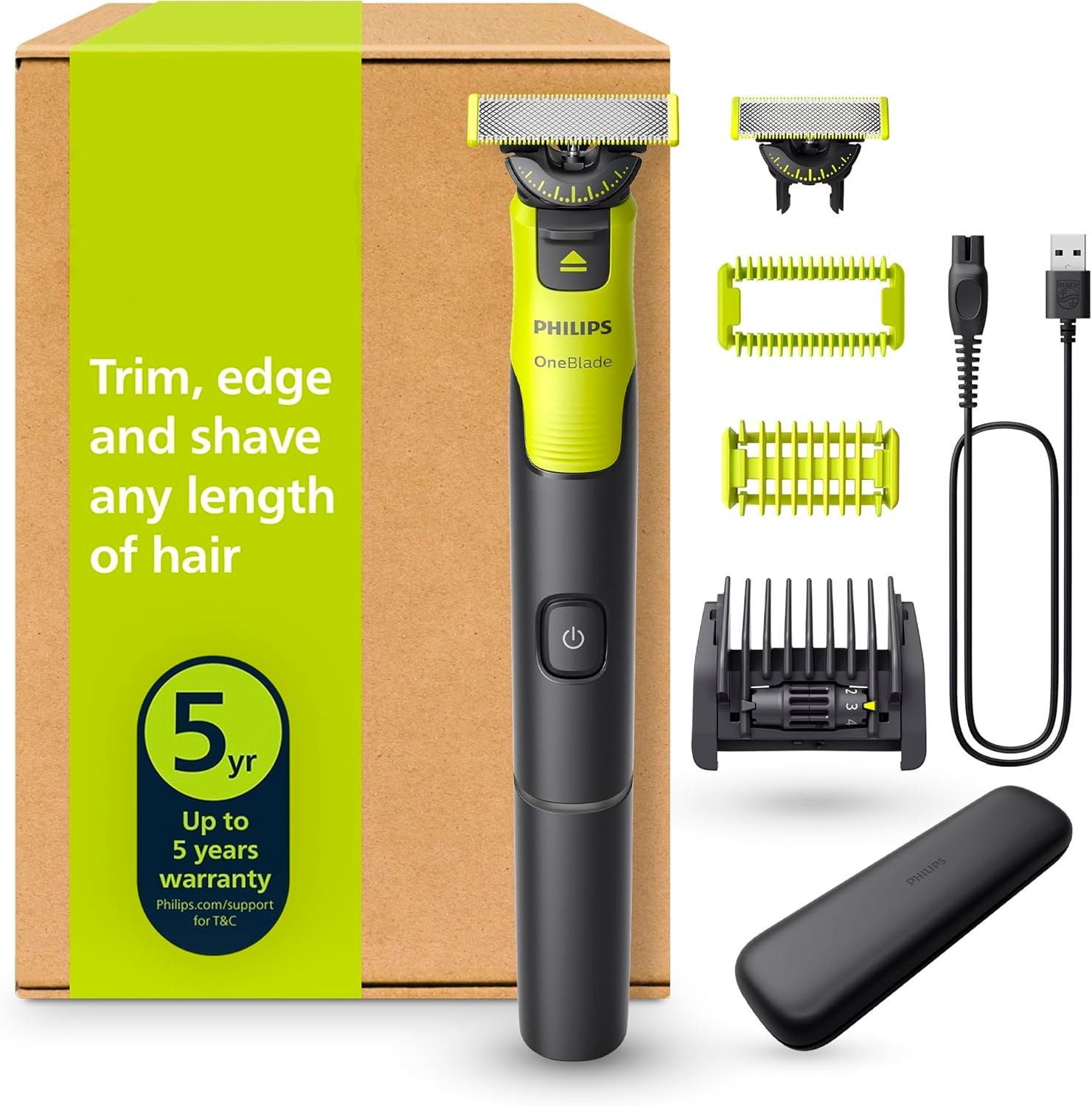 OneBlade Face 360 Aparador de Pelos Faciais + 1 lâmina extra, pente 5 em 1
