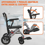 Cadeira de Rodas Dobrável Leve com Freios Duplos e Apoios de Braço Retráteis FOLDAVIA™