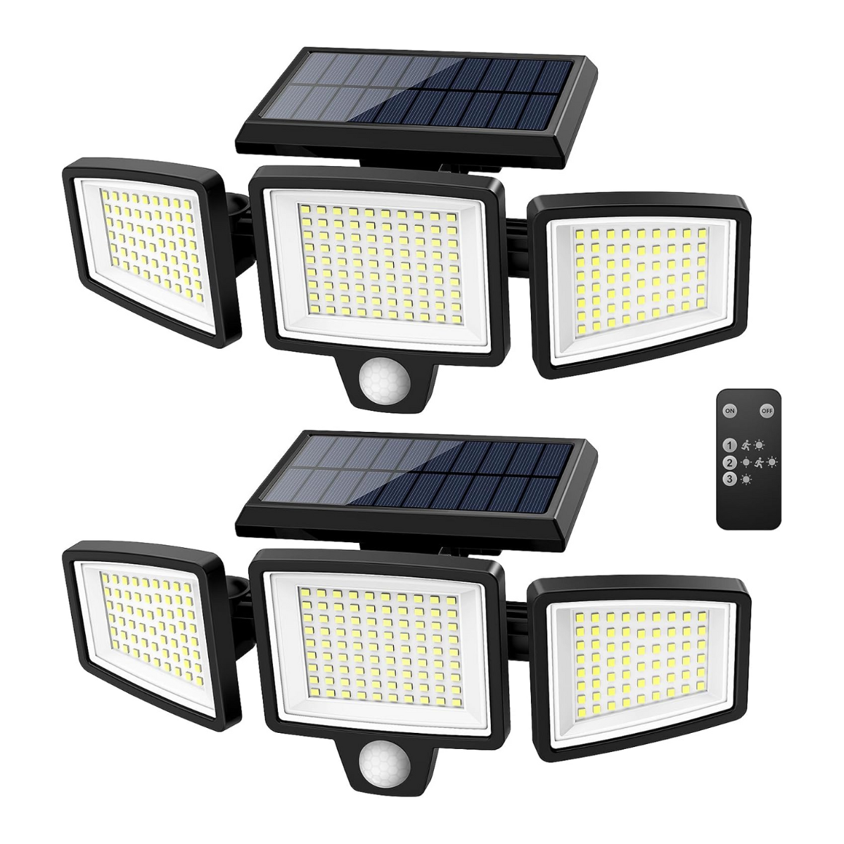 Refletor Solar 2500 lm 3 Cabeças c/ Sensor e Controle | TriRay™