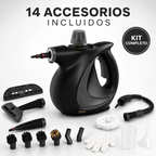 Limpadora a Vapor Portátil com 14 Acessórios para Carro, Banheiro, Cozinha e Estofados | VAPORLYX™