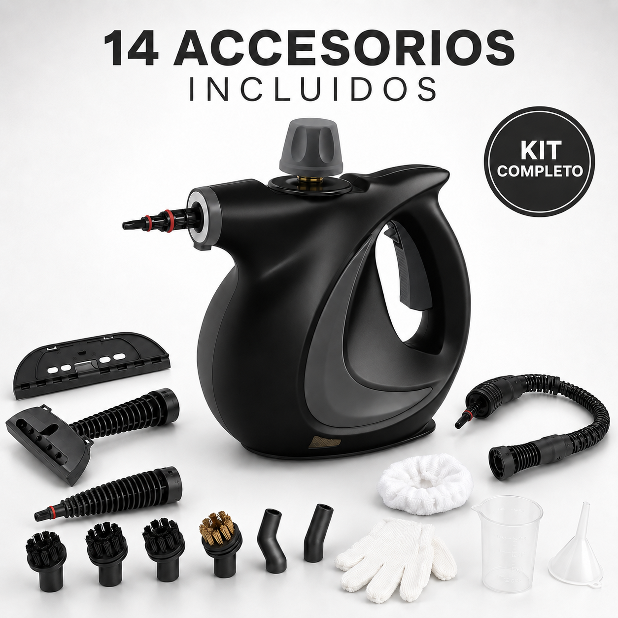 Limpadora a Vapor Portátil com 14 Acessórios para Carro, Banheiro, Cozinha e Estofados | VAPORLYX™