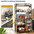Estante de Cozinha Industrial 6 Níveis Metal e Madeira - FERRAVO™