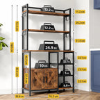 Estante de Cozinha Industrial 6 Níveis Metal e Madeira - FERRAVO™
