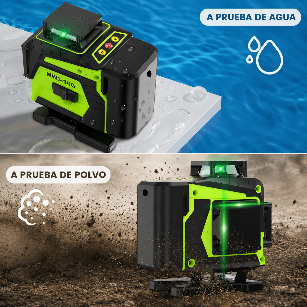 Nível a Laser Autonivelante 30 m, Brilho 1–100%, Controle Remoto, IP54 | QuadBeam™ 4D