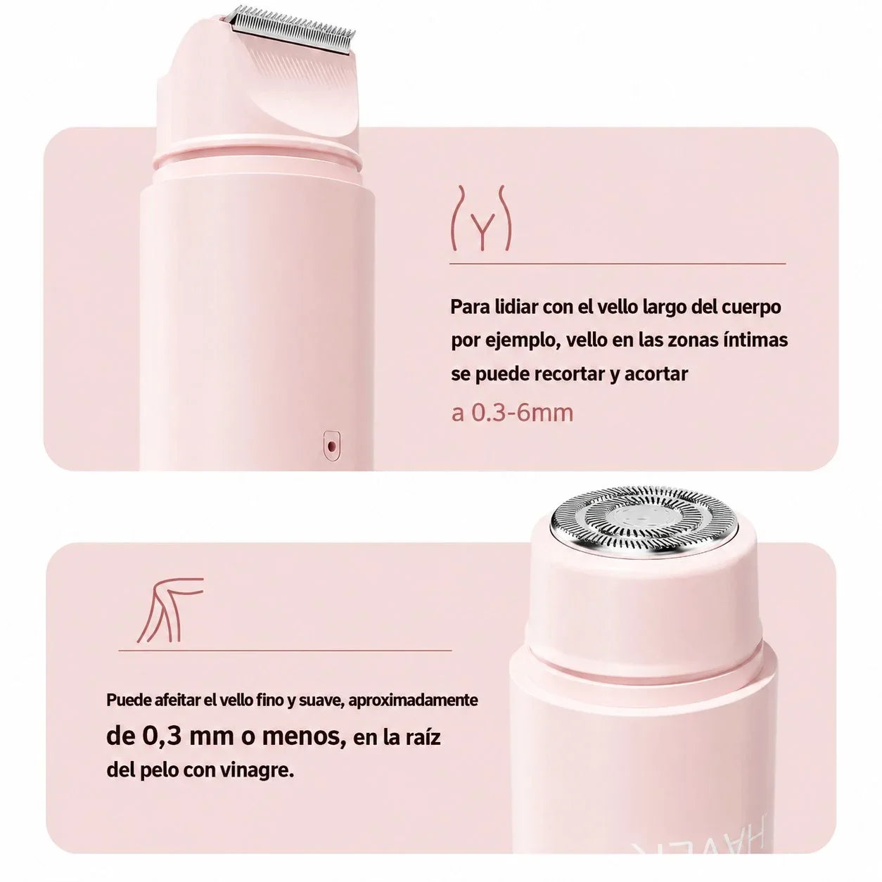 Depiladora Elétrica Feminina 2 em 1 para Rosto, Axilas, Pernas e Área Íntima - LISVYRA™