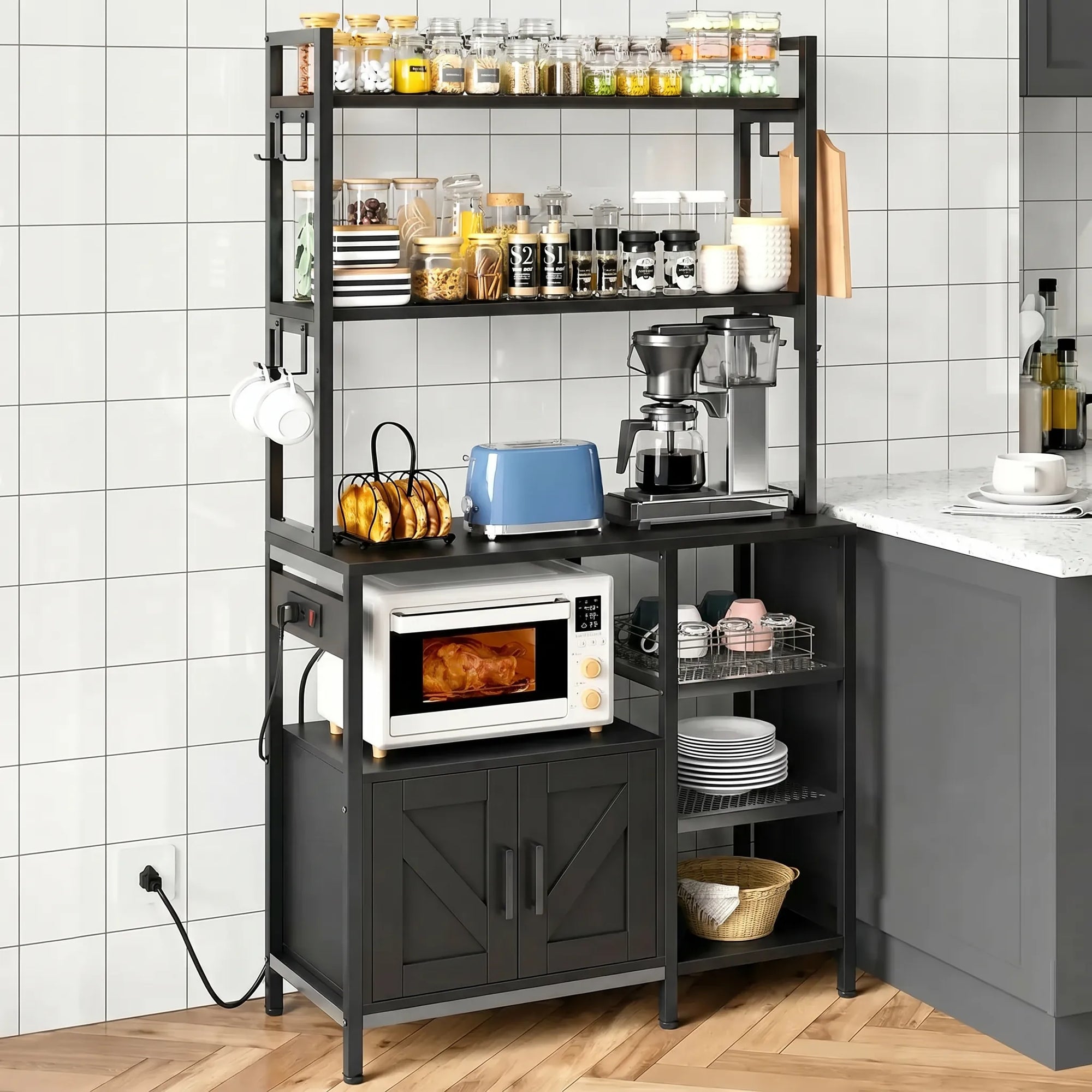Estante de Cozinha Industrial 6 Níveis Metal e Madeira - FERRAVO™