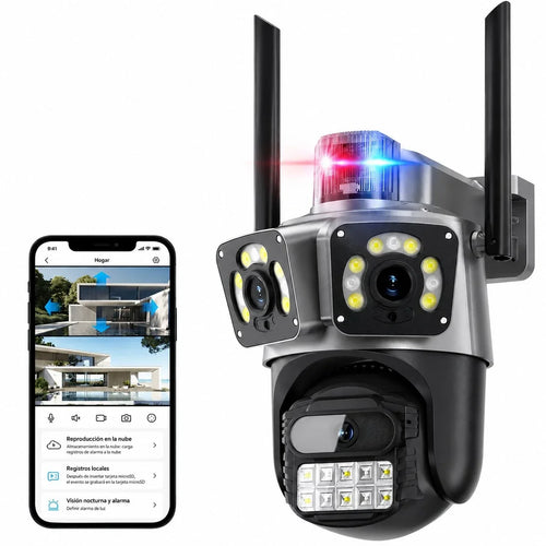 Câmera de Segurança Wi-Fi Externa 6MP com Lente Dupla e Visão Panorâmica PANORVIA™