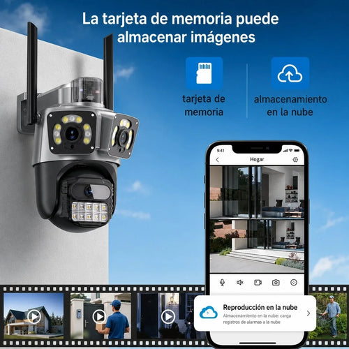 Câmera de Segurança Wi-Fi Externa 6MP com Lente Dupla e Visão Panorâmica PANORVIA™