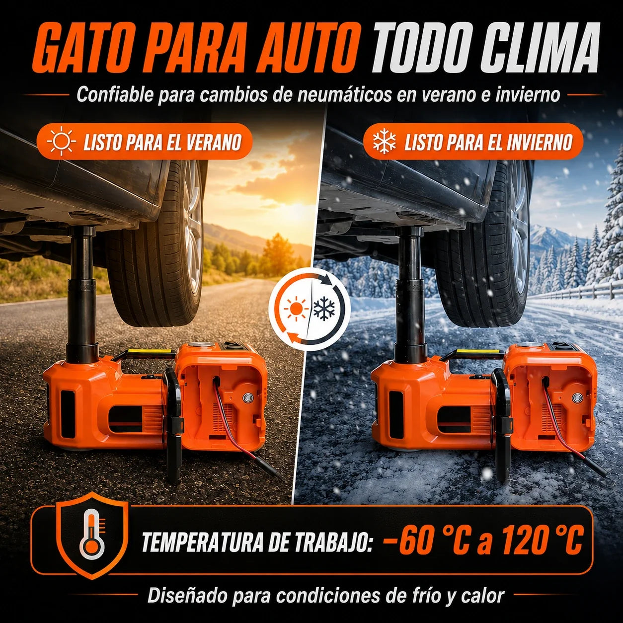Macaco Hidráulico Elétrico 4 em 1, 5 Toneladas 12V - ALZAVIX™