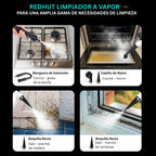 Limpadora a Vapor Portátil com 14 Acessórios para Carro, Banheiro, Cozinha e Estofados | VAPORLYX™