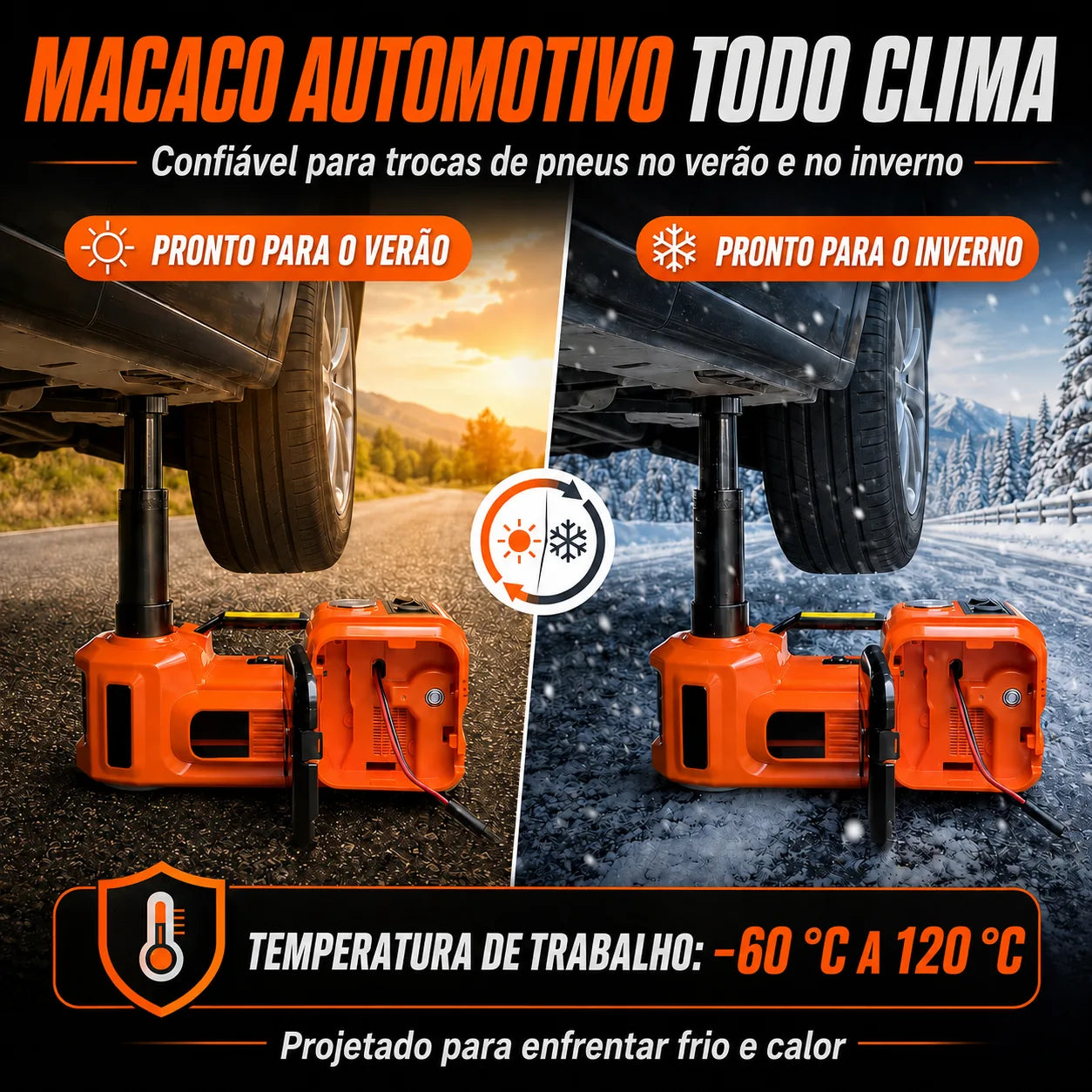 Macaco Hidráulico Elétrico 4 em 1, 5 Toneladas 12V - ALZAVIX™