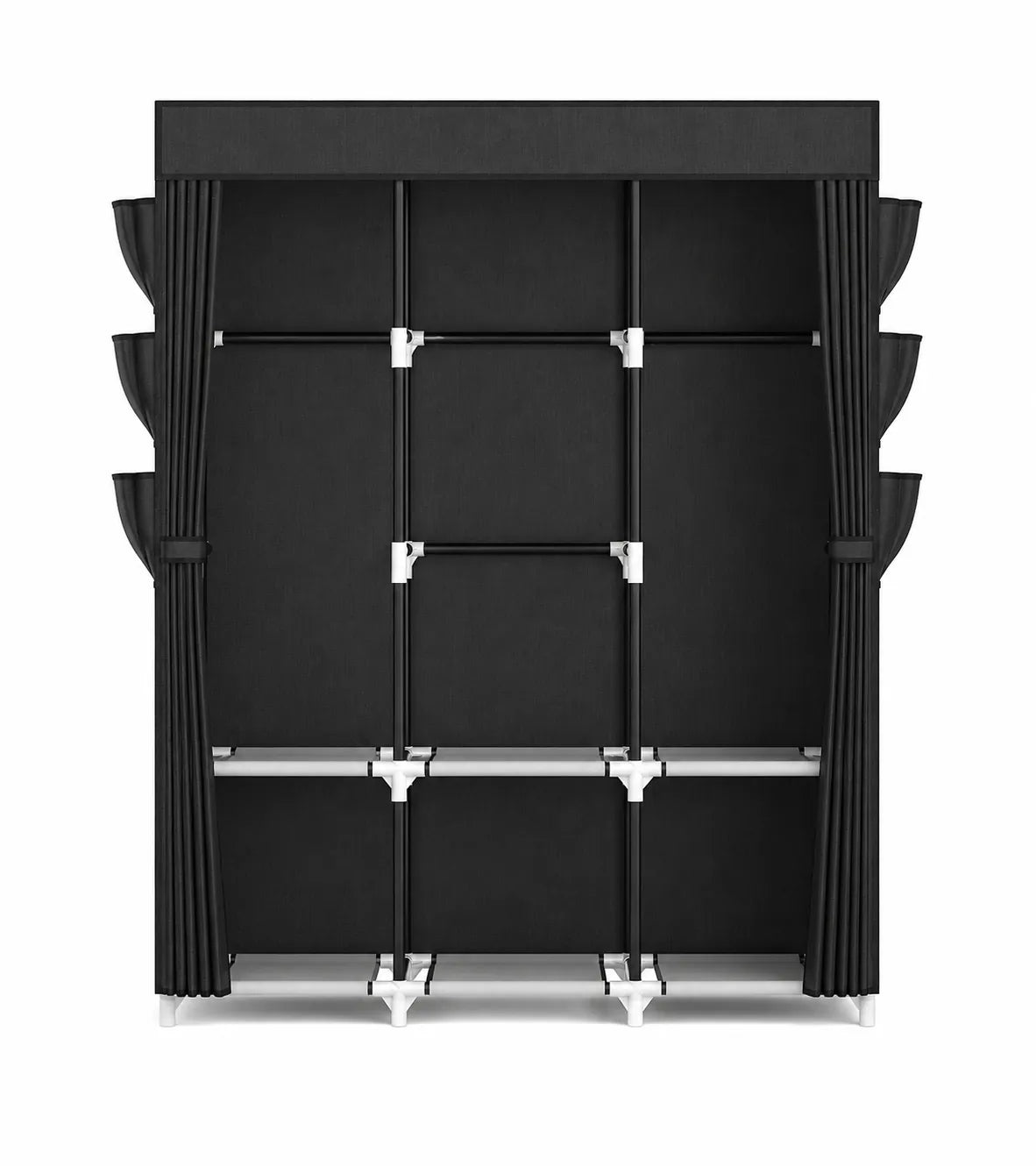 Guarda-Roupa Portátil Grande com Capa, 6 Prateleiras e 3 Barras para Pendurar WARDLORA™
