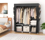 Guarda-Roupa Portátil Grande com Capa, 6 Prateleiras e 3 Barras para Pendurar WARDLORA™