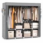 Guarda-Roupa Portátil Grande com Capa, 6 Prateleiras e 3 Barras para Pendurar WARDLORA™