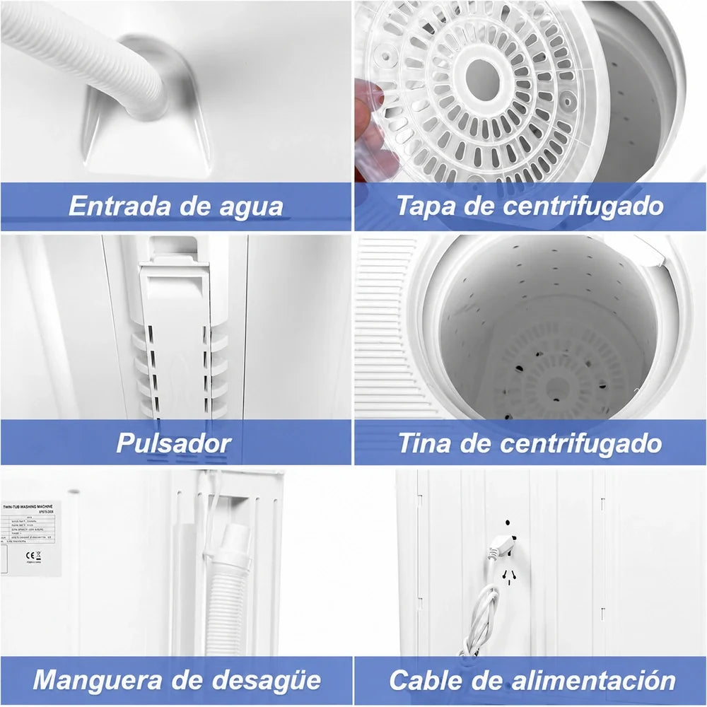 Lavadora Portátil 5,5 kg 2 em 1 com Centrifugação - LAVAXIS™